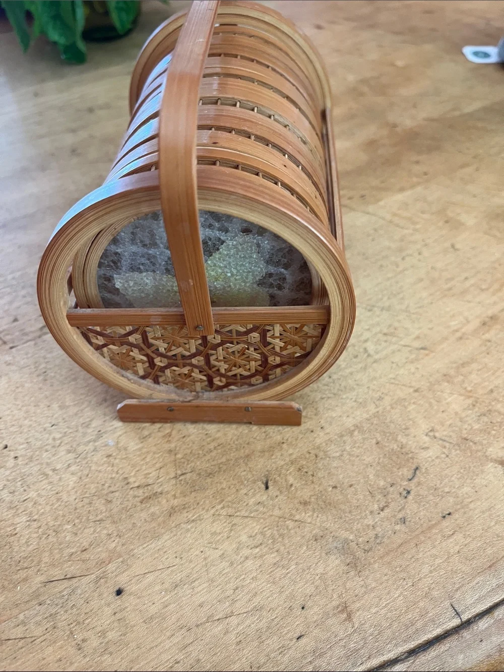 Vintage 1960s Retro Bamboo Butterfly Coaster Set six